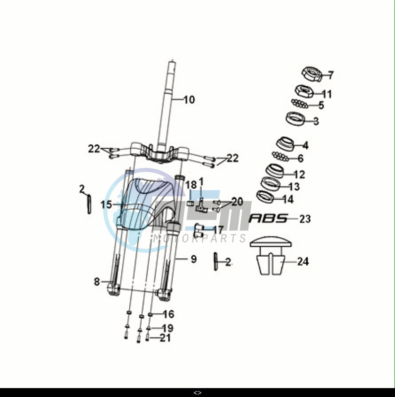 STEERING STEM - FRONT CUSHION