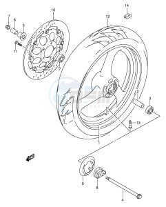 GS500E (E2) drawing FRONT WHEEL