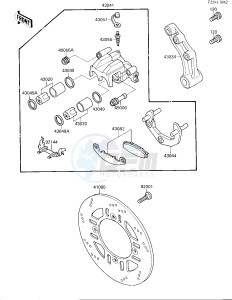 EX 250 F [NINJA 250R] (F2-F4) [NINJA 250R] drawing REAR BRAKE-- &NAMI.00398- -