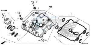 CB500XD CB500X Continue » UK - (E) drawing CYLINDER HEAD COVER