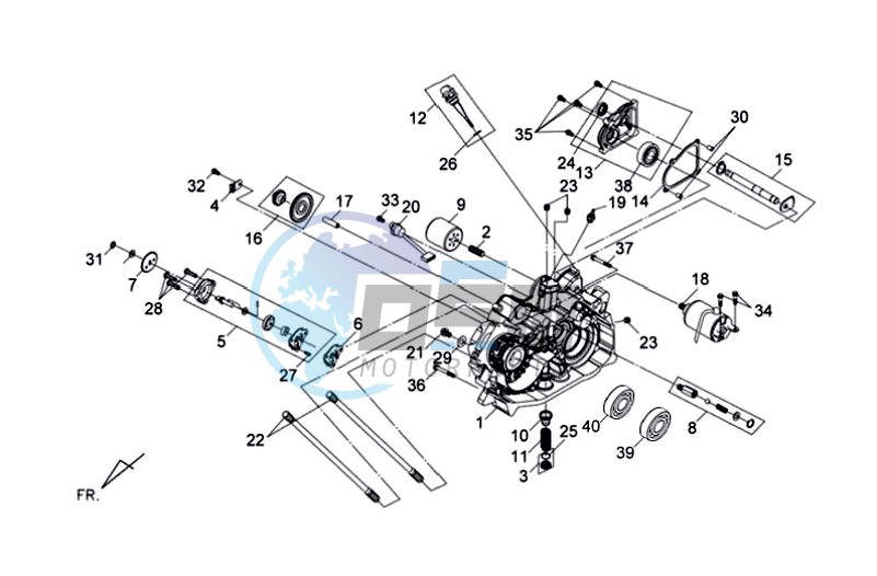 CRANKCASEHELFT RIGHT / STARTER