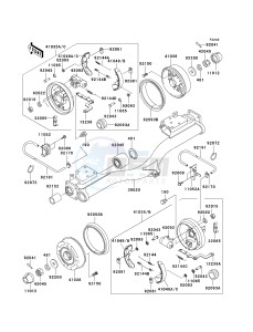 KAF 620 G [MULE 3000] (G6F-G8F) G8F drawing REAR HUBS_BRAKES