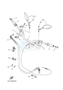 MT09 900 (1RCD 1RCE) drawing STEERING HANDLE & CABLE