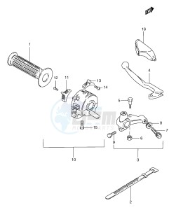 TS185ER (E1) drawing LEFT HANDLE LEVER (MODEL T V W X)