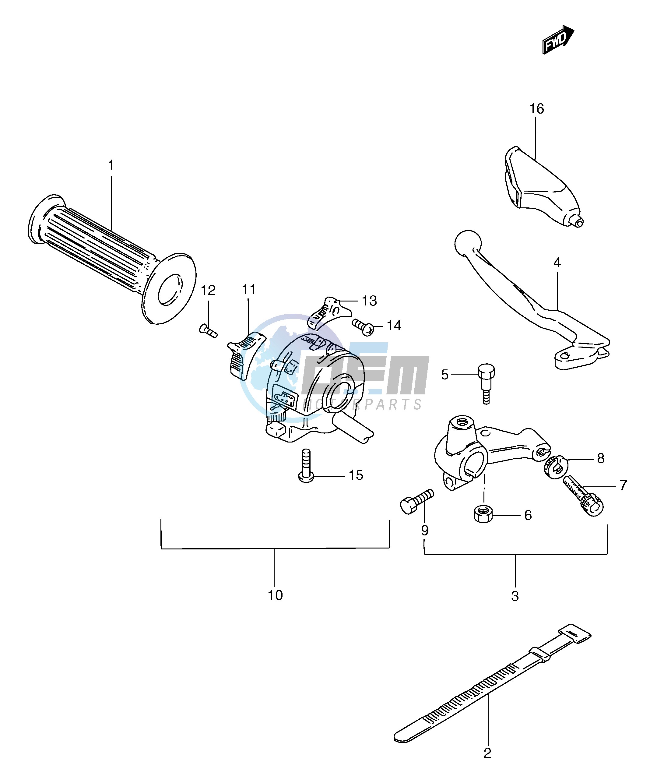 LEFT HANDLE LEVER (MODEL T V W X)