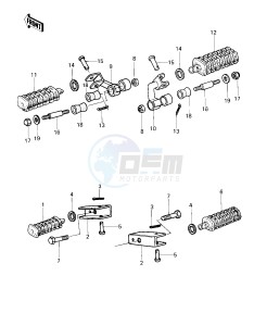 KZ 650 E [LTD] (E1) [LTD] drawing FOOTRESTS