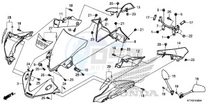 CBR125RTF CBR125RT UK - (E) drawing UPPER COWL