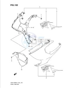 GSX1300R drawing SIDE COWLING (GSX1300RL1 E24)