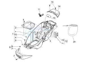 Beverly 500 Cruiser e3 2007-2012 drawing Helmet box - Undersaddle