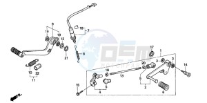 CBR600F3 drawing BRAKE PEDAL/CHANGE PEDAL