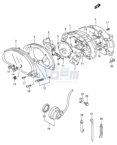 AN400 (E2) Burgman drawing SPEEDOMETER (MODEL X)