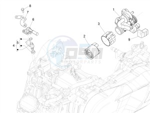 GTS 150 SUPER 4T 3V IE ABS E4 (EMEA) drawing Throttle body - Injector - Induction joint