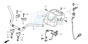 TRX350TE FOURTRAX 350 ES drawing HANDLE PIPE (1)