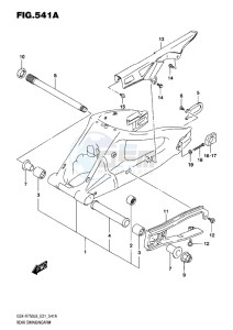 GSX-R750 drawing REAR SWINGING ARM L6