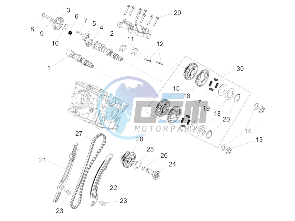 Rear cylinder timing system