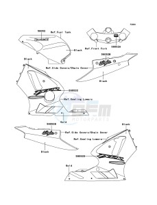 NINJA ZX-12R ZX1200B6F FR GB XX (EU ME A(FRICA) drawing Decals(Black)