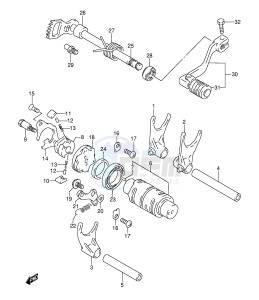 DR350 (E3) drawing GEAR SHIFTING