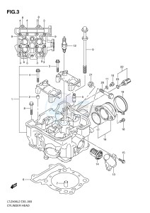 LT-Z400 (E33) drawing CYLINDER HEAD