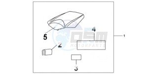 CBR1000RA9 UK - (E / ABS MKH) drawing REAR SEAT COWL CANDY TAHITIAN BLUE