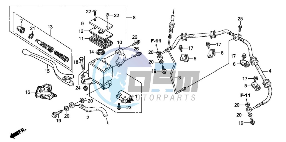 FR. BRAKE MASTER CYLINDER (TRX300EX'07,'08)