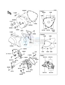 W650 EJ650-C7P GB XX (EU ME A(FRICA) drawing Left Engine Cover(s)