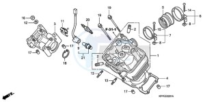 CBR125RWA France - (F / CMF WH) drawing CYLINDER HEAD (CBR125RW7/RW9/RWA)