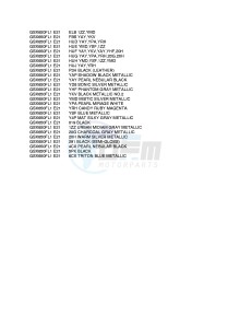 GSX650F (E21) Katana drawing * COLOR CHART *