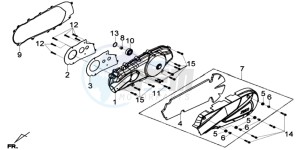 GTS 125I ABS-SNS EURO4 L7 drawing CRANKCASE COVER LEFT