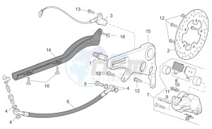 Tuono 1000 drawing Rear brake caliper