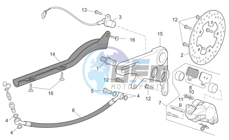 Rear brake caliper