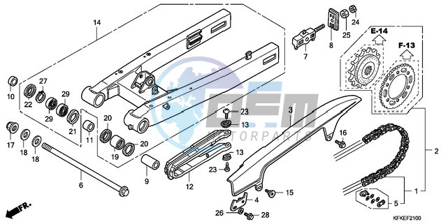 SWINGARM/CHAIN CASE