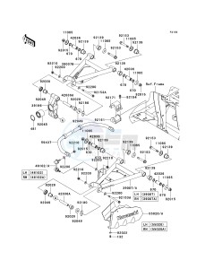 KRF 750 K [TERYX 750 FI 4X4 LE] (K9F) K9F drawing REAR SUSPENSION