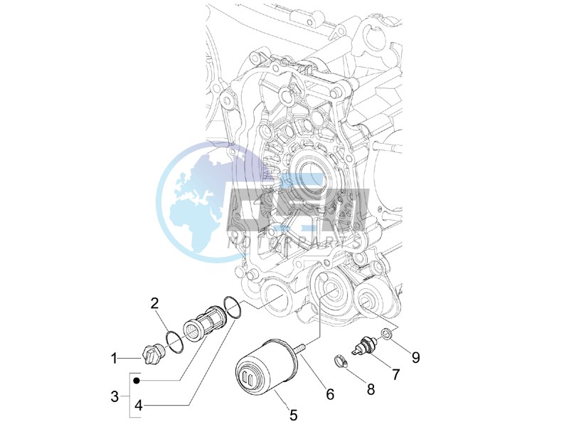 Flywheel magneto cover - Oil filter