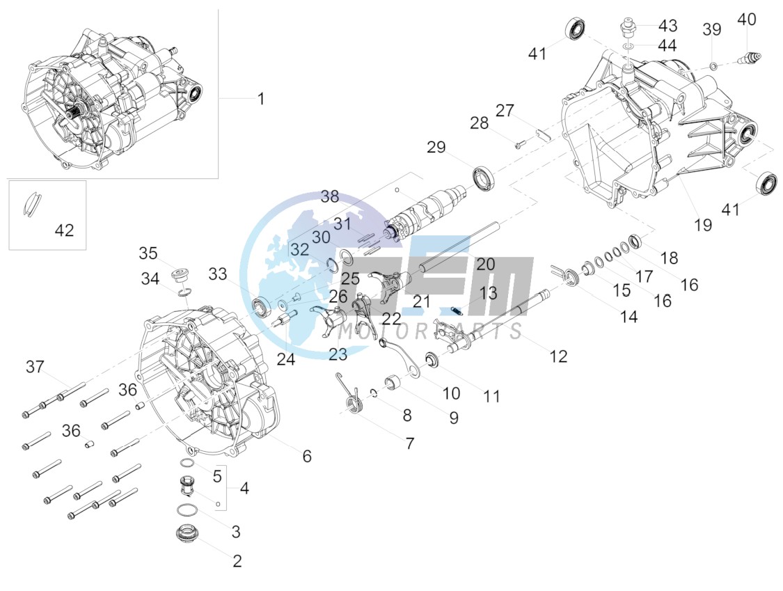 Gear box / Selector / Shift cam