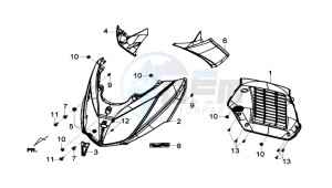 GTS 125I 2014 ABS drawing FR PLATE / INDICATORS / INNER LEG SHIELD