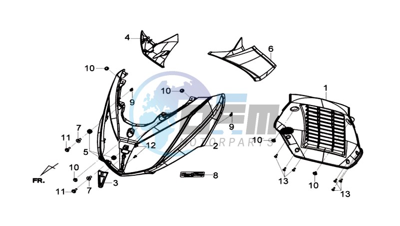 FR PLATE / INDICATORS / INNER LEG SHIELD