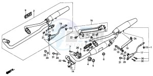 VT600CD 400 drawing EXHAUST MUFFLER