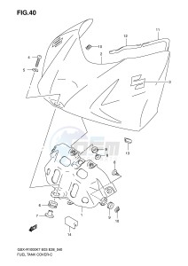 GSX-R1000 (E3-E28) drawing FUEL TANK FRONT COVER (MODEL K7)