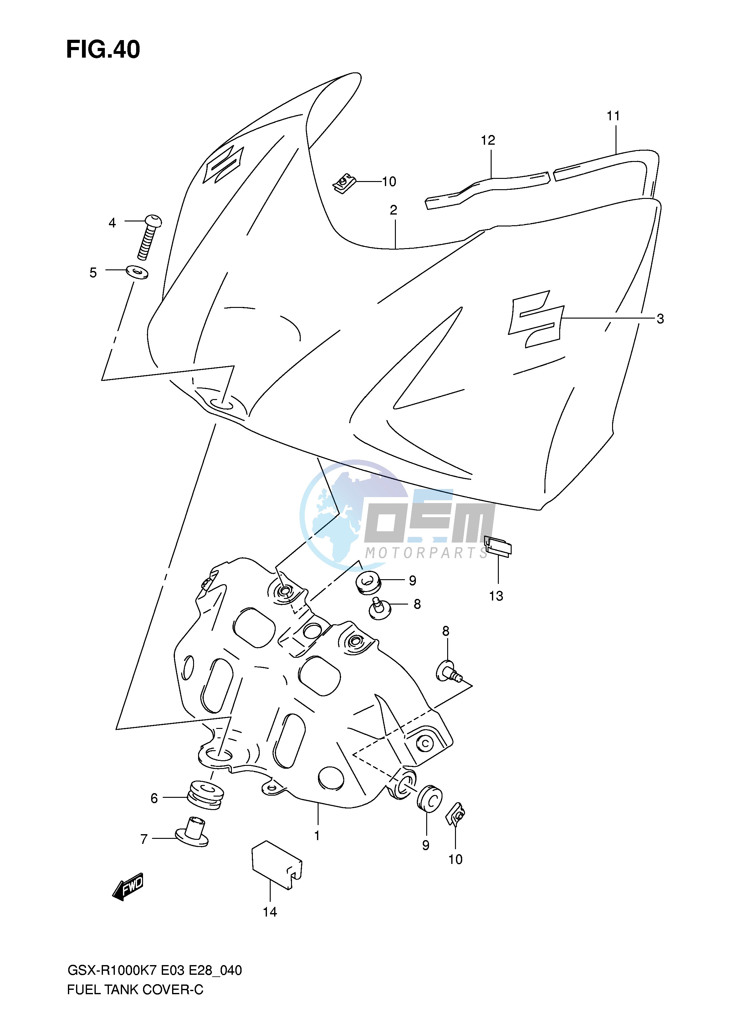 FUEL TANK FRONT COVER (MODEL K7)