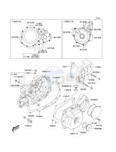 KSF 400 A [KFX400) (A1-A3) [KFX400) drawing ENGINE COVER-- S- -