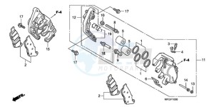 CB600FA Europe Direct - (ED / 25K) drawing FRONT BRAKE CALIPER (CB600F/F3)