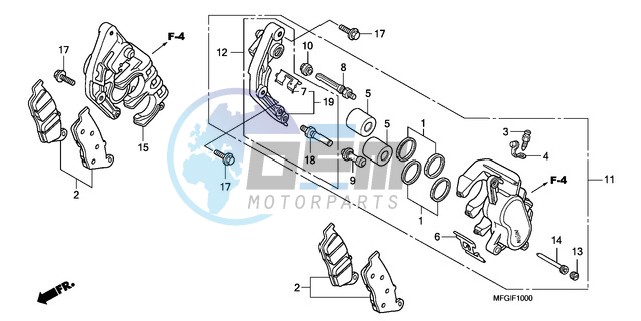 FRONT BRAKE CALIPER (CB600F/F3)