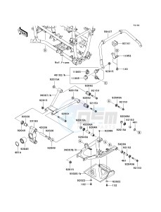 KVF 750 B [BRUTE FORCE 750 4X4 HARDWOODS GREEN] (B1) B1 drawing REAR SUSPENSION