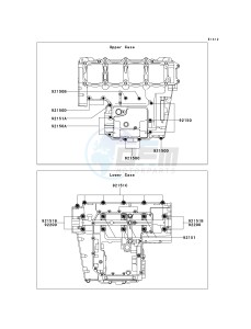 ZR 1000 B [Z1000 EUROPEAN] (B7F-B9F) 0B8F drawing CRANKCASE BOLT PATTERN