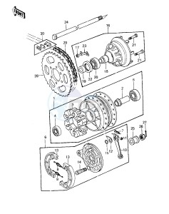 KZ 250 D [KZ250] (D1) [KZ250] drawing REAR HUB_BRAKE_CHAIN -- 80 D1- -