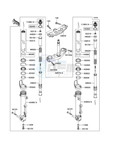 ZRX1200R ZR1200-A5H FR GB XX (EU ME A(FRICA) drawing Front Fork