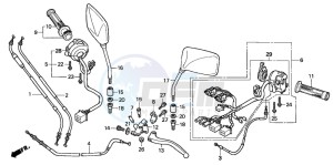 CB600F2 CB600S drawing HANDLE LEVER/SWITCH/ CABLE (CB600F3/4/5/6)