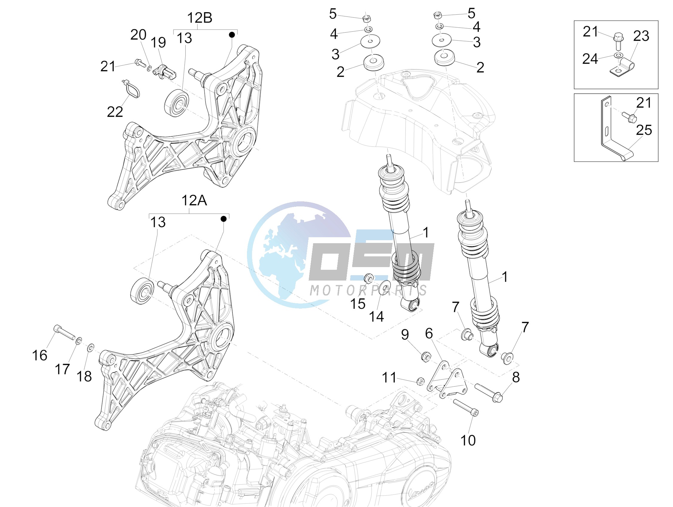 Rear suspension - Shock absorber/s