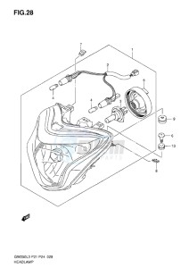 Inazuma GW250 drawing HEADLAMP