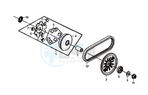 JET 14 45KMH 50 (L8) EU EURO4 drawing MOVABLE FLANGE / V-BELT